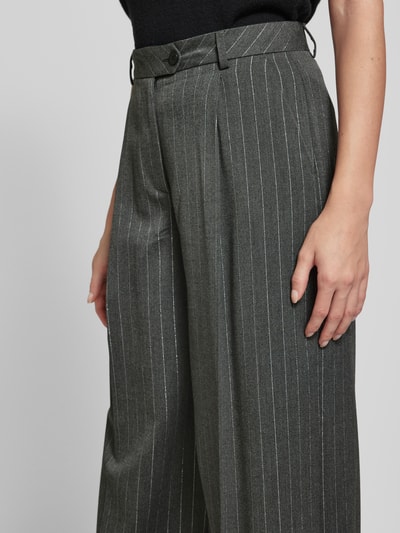 Liu Jo White Wide Leg Bundfaltenhose mit Gürtelschlaufen Dunkelgrau 3