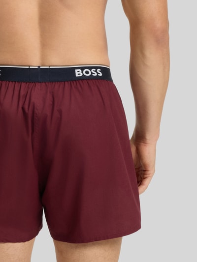 BOSS Bokserki o kroju regular fit z czystej bawełny w zestawie 2 szt. Ciemnoczerwony 3
