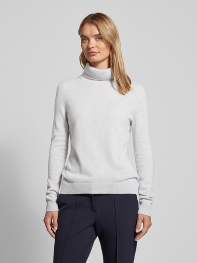 Christian Berg Woman Rollkragenpullover mit gerippten Abschlüssen Mittelgrau Melange 4