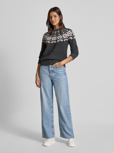 Vero Moda Regular fit gebreide pullover met wol, modell 'SIMONE' Antraciet - 1