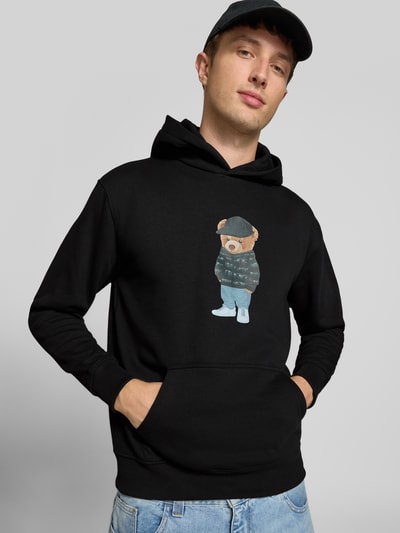 CHILL PILL Sweatshirt mit Bärenmotiv Modell 'Puffer Bear' Black 3