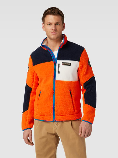 Napapijri Sweatjacke mit Stehkragen Modell 'YUPIK' Orange 4