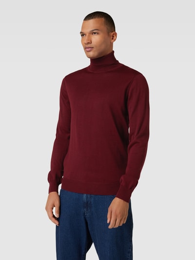 Casual Friday Gebreide pullover met labeldetail Bordeaux - 4