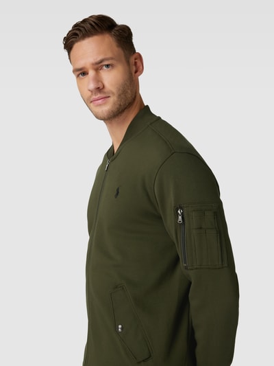 Polo Ralph Lauren Sweatjacke mit Reißverschluss Modell 'BOMBER' Oliv 3