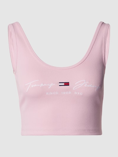 Tommy Jeans Crop Top mit Logo-Stickerei Rosa 2