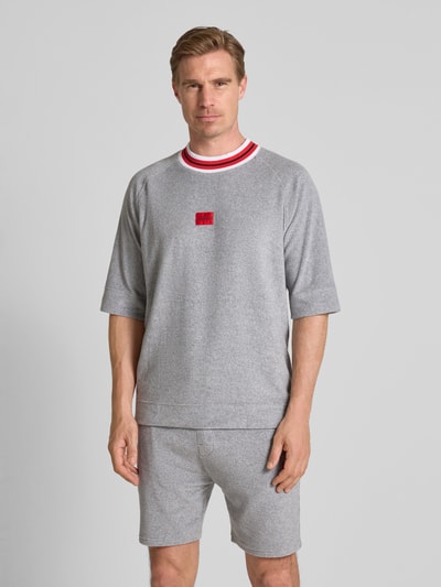 HUGO T-Shirt mit Label-Print Modell 'JAXON' Hellgrau 4