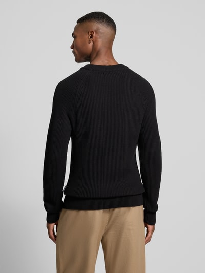 Casual Friday Strickpullover mit Rundhalsausschnitt Modell 'Kristian' Black 5