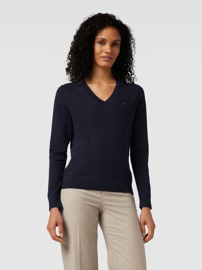 Tommy Hilfiger Pullover met normaal model en effen design Donkerblauw - 4