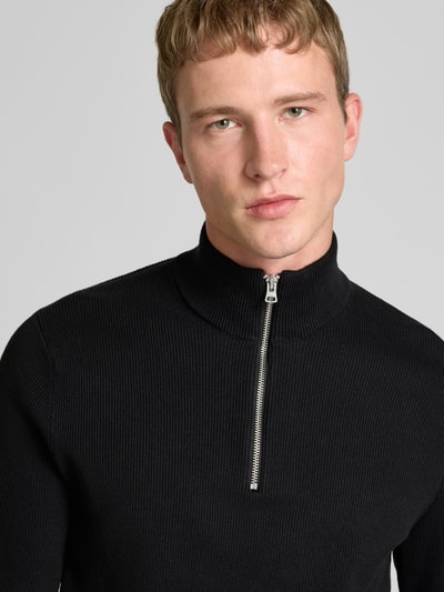 Only & Sons Regular Fit Strickpullover aus Baumwoll-Mix Modell 'PHIL' Black 3