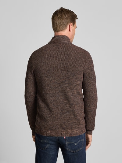 camel active Slim Fit Strickjacke Modell 'Mouline' Dunkelbraun 5