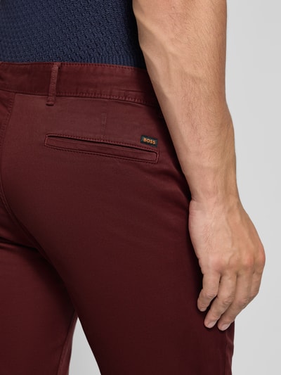 BOSS Orange Slim fit chino van katoenmix Bordeaux - 3