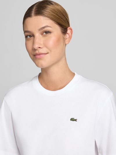 Lacoste Relaxed Fit T-Shirt aus reiner Baumwolle Weiss 3