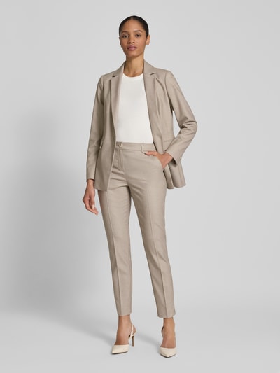 COMMA Regular Fit Stoffhose mit Strukturmuster Taupe 1