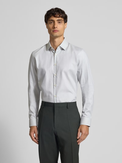 Jake*s Slim Fit Businesshemd mit extra langem Arm Hellgruen 4