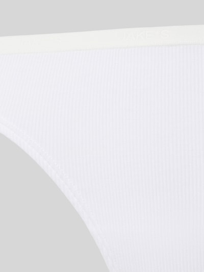 Produktfoto, String mit elastischem Logo-Bund von Jake*s Casual aus Micromodal-Mix mit Stretch-Anteil, weiß, Feinripp, nachhaltige Qualität