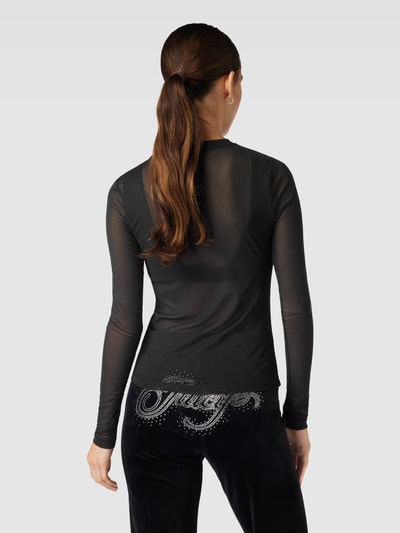 Juicy Couture Semitransparentes Longsleeve mit Label-Schriftzug aus Strasssteinen Modell 'RAHEEM' Black 5