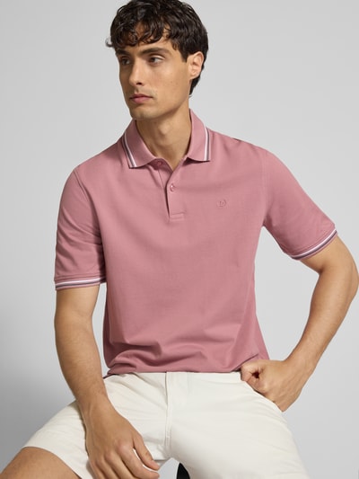 bugatti Poloshirt met korte knoopsluiting Oudroze - 3