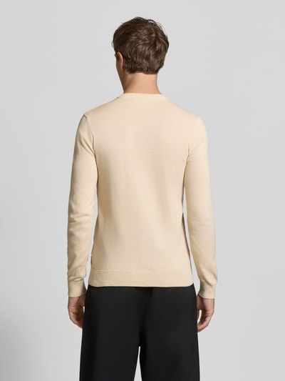 Blend Slim Fit Pullover in Strick-Optik Modell 'Baron' Sand 5