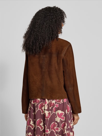 Jake*s Collection Lederjacke mit Eingrifftaschen Mittelbraun 5