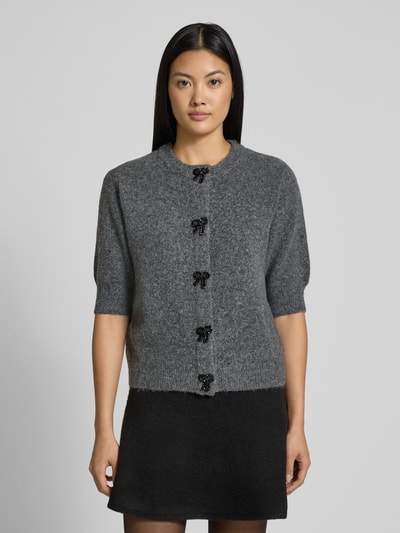 B.Young Gebreid jack met 1/2-mouwen, model 'Omea' Donkergrijs - 4