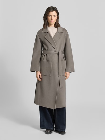 OAKWOOD Mantel aus Lanawoll-Mix mit Bindegürtel Modell 'ALLEGORIA' Dunkelgrau 4