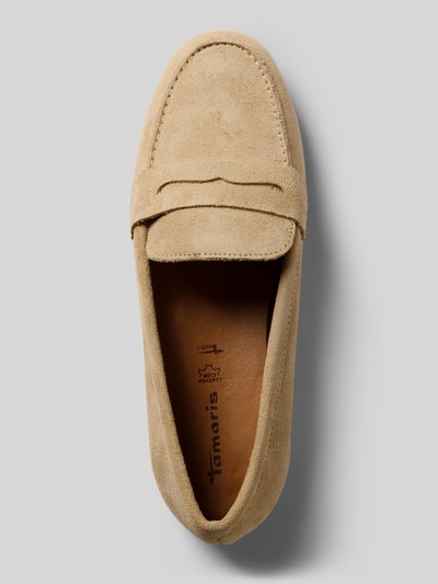 Tamaris Loafersy z naturalnej skóry welurowej Beżowy 3