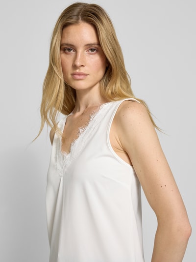 FREE/QUENT Blusentop mit Spitzenbesatz Modell 'Bicco' Offwhite 3
