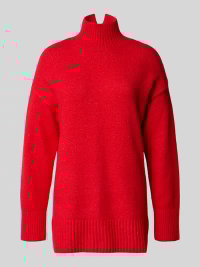 B.Young Oversized gebreide pullover met ribboorden, model 'Olma' Rood - 2