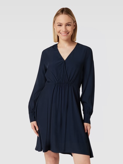 Marc O'Polo Knielange jurk met V-hals Marineblauw - 4