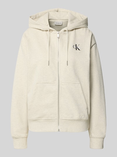 Calvin Klein Jeans Sweatjack met labelprint Ecru - 2