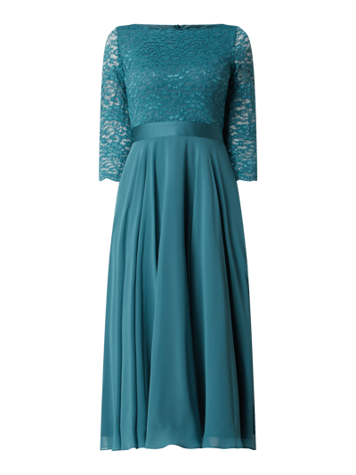 Swing Cocktailkleid aus Spitze und Chiffon  Petrol 2