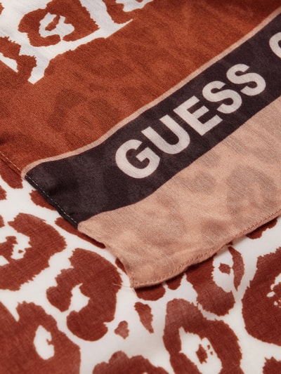 Guess Schal mit Animal- und Label-Print Taupe 2