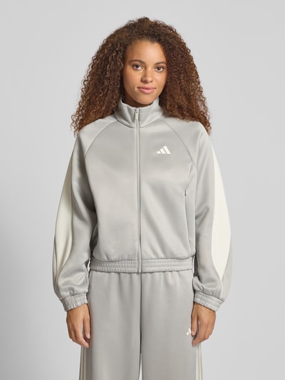 adidas Sportswear Regular fit sweatjack met logoprint, model 'Stadium' Lichtgrijs - 4