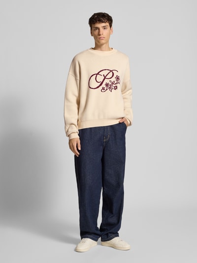 PROHIBITED Oversized Strickpullover mit gerippten Abschlüssen Ecru 1