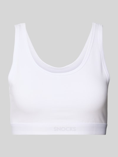 Snocks Bustier mit elastischem Bund und Label-Detail Weiss 1