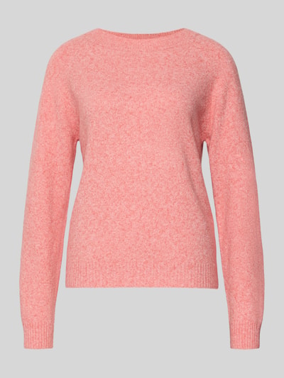 Produktfoto, Regular Fit Strickpullover mit Crew Neck Modell 'DOFFY' von Vero Moda, unifarben, rosa, langarm, gerippte Abschlüsse, Strickoptik