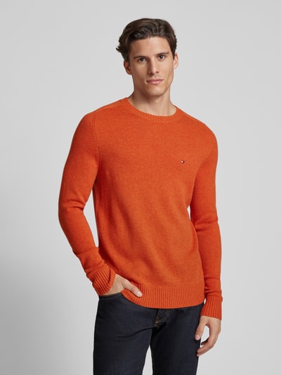 Tommy Hilfiger Wollpullover mit Logo-Stitching Orange 4