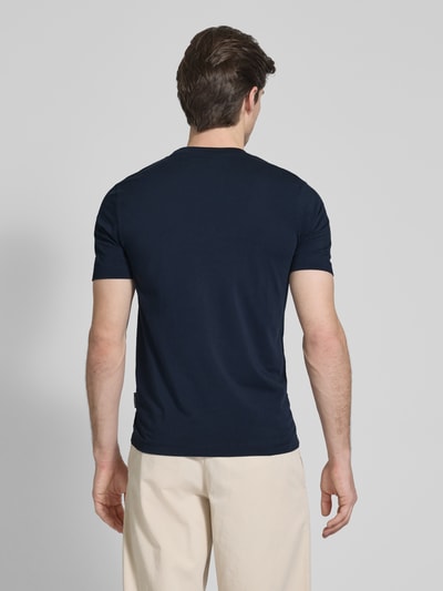 HECHTER PARIS T-shirt met labelprint Marineblauw - 5