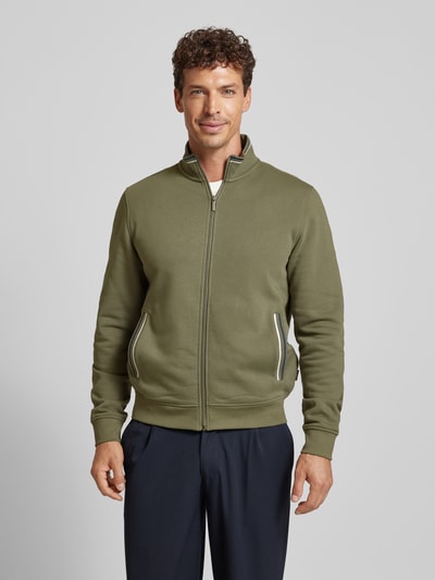 bugatti Sweatjacke mit Stehkragen Oliv 4