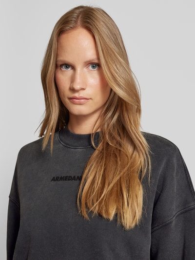 Armedangels Oversized sweatshirt met ribboorden Antraciet - 3