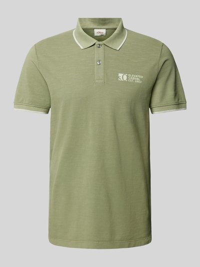 s.Oliver RED LABEL Regular fit poloshirt met labelprint Lichtgroen - 2