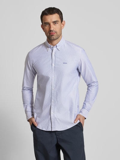 BOSS Regular Fit Business-Hemd mit Button-Down-Kragen Modell 'Roan' Marine 4