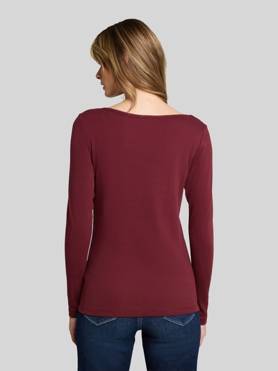 Tom Tailor Langarmshirt mit U-Boot-Ausschnitt Bordeaux 5