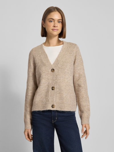 ONLY Loose Fit Strickjacke mit V-Ausschnitt Modell 'ZOEY' Altrosa Melange 4
