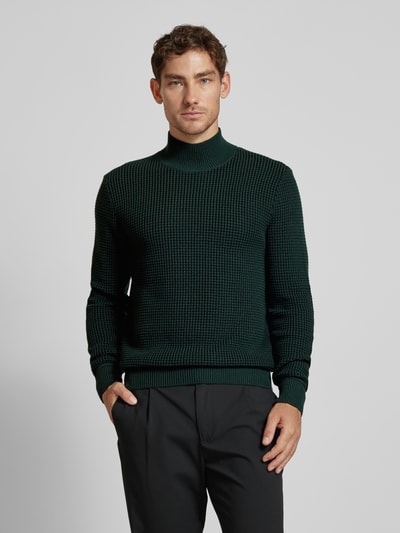 BOSS Gebreide pullover met ribboorden Groen - 4