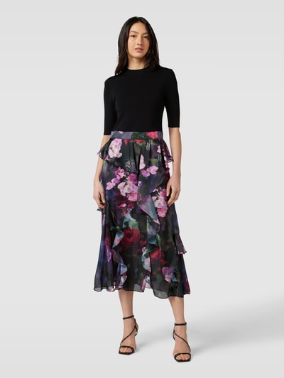 Ted Baker Sukienka midi o dwukolorowym designie model ‘ROWANA’ Czarny 4