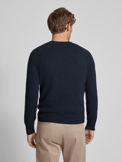 BOSS Gebreide pullover met ronde hals, model 'EMALVO' Donkerblauw - 5