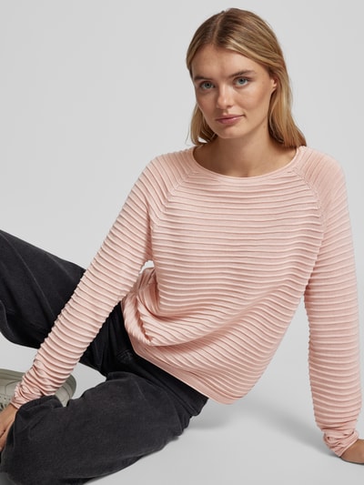 QS Gebreide pullover met raglanmouwen Felroze - 3