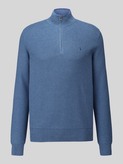 Polo Ralph Lauren Pullover mit Half Zip Troyerkragen Jeansblau 2
