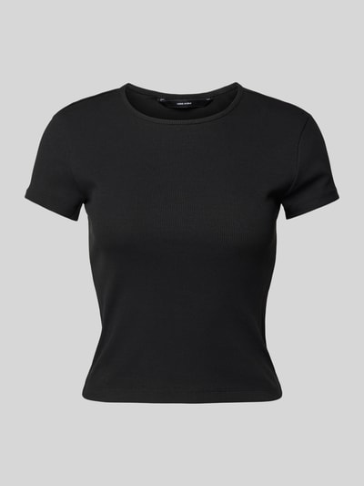 Vero Moda T-shirt o kroju regular fit z prążkowaniem model ‘CHLOE’ Czarny 2